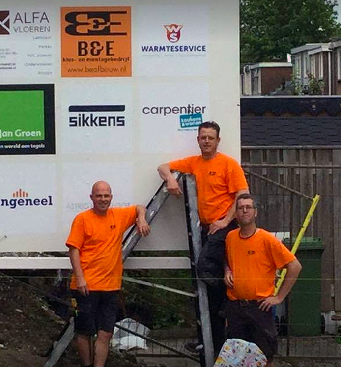 Het team van B&E Afbouw